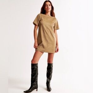 Abercrombie Faux Suede T-shirt Mini Dress- size XL new
